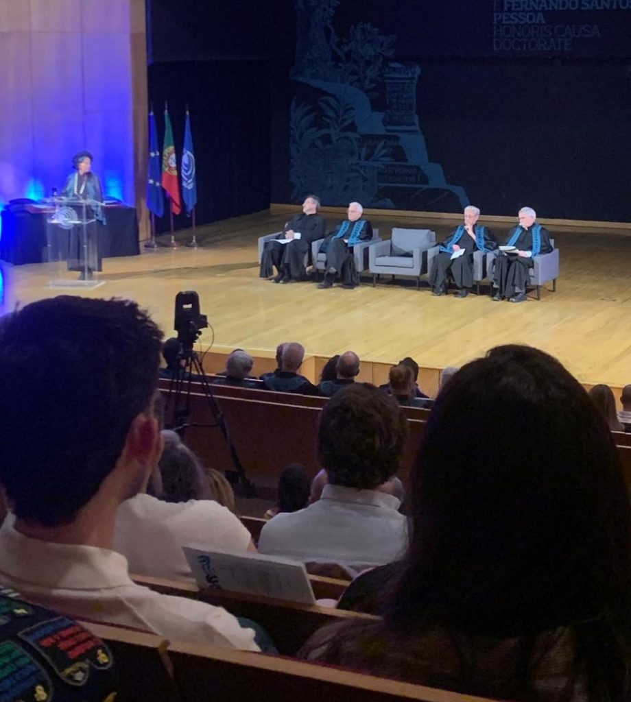 A discursar, a Reitora da UAlg, Prof.ª Doutora Maria Alexandra Teodósio